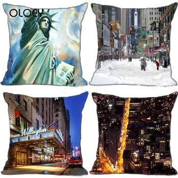 Best Customized New York Pillowcase Bedroom Household Square Zip Pillowcase Bedroom Hotel Car Decorative Pillowcase (One Side) .