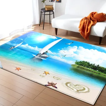 3D Paplūdimio jūrų žvaigždės kilimėliai Atminties putų kilimėlis Flaneliniai kilimai svetainei Miegamojo zona Kilimėlis Vaikai Vandenynas Pasaulis Teminis kambarys Dekoro kilimas