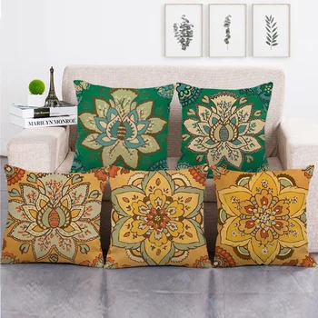 Gėlių Boho mesti pagalvės dėklas Indijos Bohemijos pagalvių užvalkalai Dekoratyviniai sofa-lova Svetainės pagalvės užvalkalas Namų dekoras 45x45cm