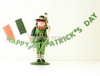 fashion Happy St Patricks Day MINI Banner, TINY St. Paddy's Letter Garland, Green Cubicle Bunting, Stalo dekoras, Bendrabučio dekoravimas