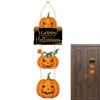 Helovino pakabinimo durų ženklas Moliūgų dekoras priekinėms durims Helovino ženklai Priekinių durų Helovino durų dekoravimas Barų sodui