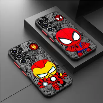 Marvel Cartoon Iron Man Groot dėklas, skirtas Samsung Galaxy S23 FE S23 Ultra S10 Plus S21 FE S9 S22 Plus S20 Ultra Matte dangtelis