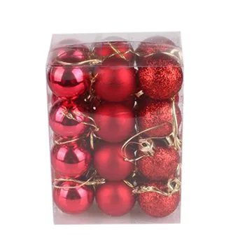 24vnt 3cm Blizgučiai Kalėdinio rutulio ornamentas Kabantis baubo kamuolys Auksinis Rožinis šampanas Kalėdų eglutės dekoracijos Naujųjų metų dovana