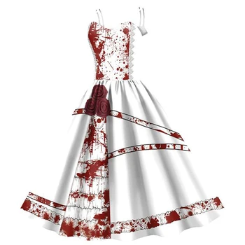 Europos ir Amerikos vasaros naujasis Helovino vakarėlio sijonas Moteriška pakabinama suknelė Skaitmeninis spausdinimas Baisus sijonas