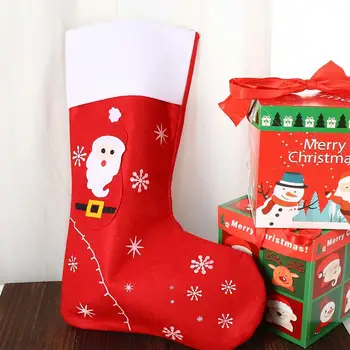 Pradžia Kalėdinis ornamentas Kalėdų senelis Mielas Sniego senis Kalėdinės kojinės Saldainių kojinių krepšiai Kalėdų eglutės dekoro dovanų kišenė