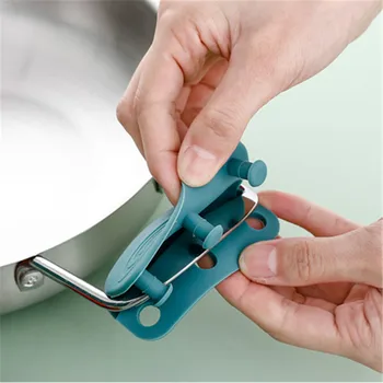 1 Pora silikoninių rankenų, apsaugančių nuo plikymo, neslystančios silikoninės puodo rankenos dangtelio šilumos izoliacijos rankenos dangtelio virtuvės reikmenys