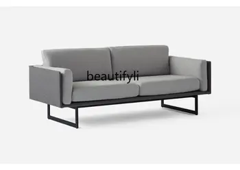 sofa modernus paprasto odinio audinio sofos derinys mažas butas minimalistinis stilius
