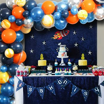 80vnt Karšti astronautų balionai Girliandų arkos rinkinys su raketa NSO lėktuvo folijos balionas mergaitės gimtadieniui Kūdikio dušas Dovanų vakarėlio dekoras