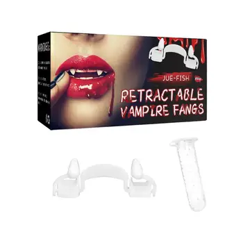 Vampyrų dantys Kostiumų iltys Vampyrų netikrų dantų petnešų rinkinys protezams Kostiumų vakarėlio dekoravimo įrankis Cosplay maskaradui