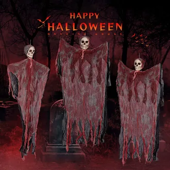 Helovinas Kabantis vaiduoklių dekoravimas Kraujo verpalai Siaubo rekvizitai Skeleto dekoravimas Helovino vakarėlis Namų kiemo dekoravimas