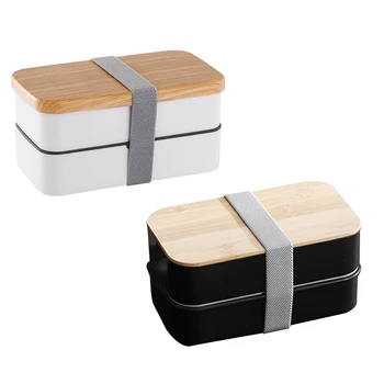 Bento Box Japoniško stiliaus 2 pakopų pietų dėžutė, skyriai vaikams Berniukai Mergaitės ir moterys Vyrai Suaugusieji Valgio paruošimas
