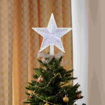 Christmas Tree Star Topper Light LED medžio viršūnės žvaigždės ornamentas Namų dekoravimas su JAV kištuku (šiltai balta)