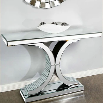 Postmodernus Minimalistinis Veidrodinis Baldų konsolės stalai Prieškambario koridoriaus pertvara Įėjimo spinta Šoninio vaizdo rinkiniai Stalo konsolė