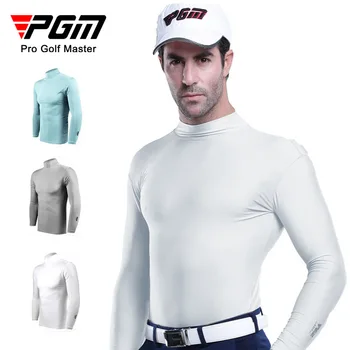 PGM Vyriški apsaugos nuo saulės golfo marškinėliai Apatiniai drabužiai ilgomis rankovėmis Golfo marškinėliai Aušinimas Ledo šilko marškinėliai Anti-UV minkšti golfo drabužiai vyrams