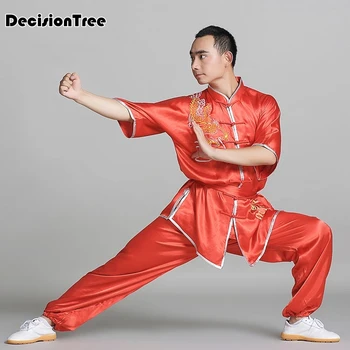 2021 vyrai kinų tai chi wushu shaolin kung fu uniforma tango kostiumas wing chun siuvinėta demonstracinė apranga vyrams kovos menų kostiumas