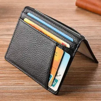 Ultra Slim RFID blokuojanti odinė piniginė Kreditinė ID kortelė vyrams 2021 m. piniginės dėklas Pinigai Madingas krepšys Moteriškos piniginės U0I1