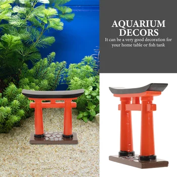 Japonų Torii vartų žaislai Statula Miniatiūrinis stalas Akvariumo papuošalai Derva Sodo amatai Mikro scena Maža