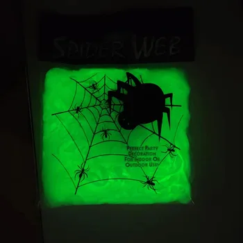 Helovinas šviečiantis voras medvilnė šviečiantis voratinklis šilkas vaiduoklis namas slaptas kambarys scenos išdėstymas dekoravimo rekvizitai