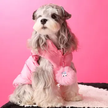 Naminių šunų drabužiai Žieminis sutirštintas šiltas kailis Rožinės striukės be rankovių mažam vidutiniam šuniui Šnaucerio Jorkšyro šuniuko apranga