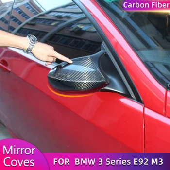 Automobilio galinio vaizdo veidrodėlių dangteliai BMW 3 serijos E92 M3 Coupe 2008-2013 galinio šoninio veidrodžio dangteliai dangteliai Korpuso korpusas Anglies pluoštas