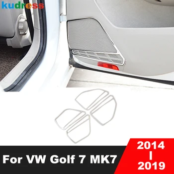 Automobilio vidinių durų garsiakalbio dangtelio apdaila Volkswagen VW Golf 7 MK7 2014 2015 2016 2017 2018 2019 Nerūdijančio interjero aksesuarai