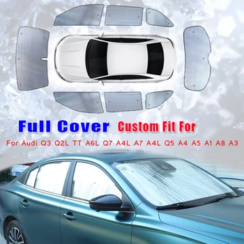 Custom fit Full Cover automobilių langai Saulės atspalviai Audi Q3 Q2L TT A6L Q7 A4L A7 A4L Q5 A4 A5 A5 A1 A8 A3 automobilio šilumos izoliacija