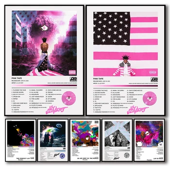 Amerikos hiphopo reperis Lil Uzi Vert Muzikos albumo viršelis Rožinė juosta Plakatai kambario drobės tapybai Meno namų sienų dekoro paveikslėliai