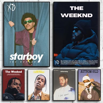 Music Hot Album The Weeknd ASAP Rocky 80s Retro estetinio spausdinimo plakatai svetainės tapybai Meno namų sienų dekoro paveikslėlis