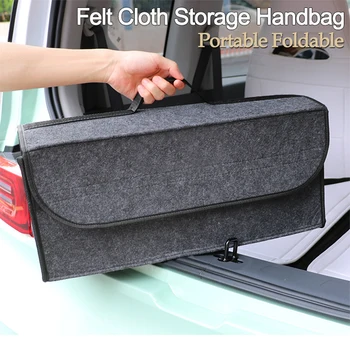 Car Felt Cloth Storage Baging Organizer Box Bagažinės įrankių dėklas Toyota Corolla Yaris Aygo Prius CHR Camry Auris Land Hilux