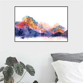 Peizažas Abstraktus kalnų sofos fonas Drobė Paveikslai Plakatas Spausdinti Sienų meno paveikslėliai Svetainės namų dekoravimui