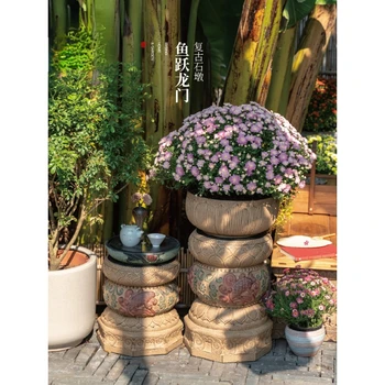 Sodo akmuo naudojamas kaip sėdynė lauko kiemo vilos durų apdaila Gėlių vazonas Balkonas Bonsai Bazinė kraštovaizdžio apdaila