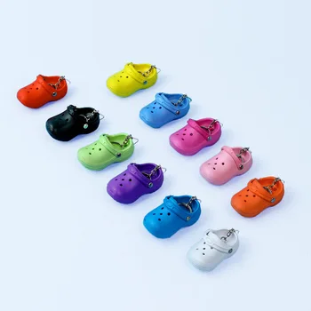Batų raktų pakabukas 3D mini sandalas Šlepetės raktų pakabukas EVA gražūs paplūdimio batai Skylėta naminių gyvūnėlių batų kuprinė Pakabuko krepšys Žaisliniai lėlių batai