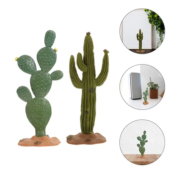 Mikro kraštovaizdžio kaktusas Mažas vazoninis augalas Derva Charms Stalviršio modeliavimas Kaktuso modeliavimas Ornamentas Amatų namų biuro dekoras
