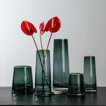 Vazos europietiško stiliaus ins lengvas prabangus didelis skaidrus mažas ramunėlių stiklas vazos spalva Gėlių kompozicija Namų dekoravimas