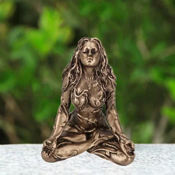 Mini Motinos Žemės statula 7CM Gaia fėja Dekoratyvinės Budos miniatiūros Deivė Gydomoji čakra Meditacija Figūrėlės Namų dekoras