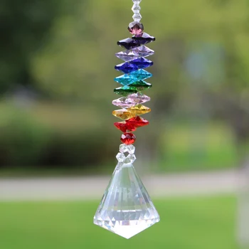 1PCS Putojančių kristalų čakra Suncatcher Crystals Diamond Ball Lightcatcher Lango ornamentas Pakabinama dekoracija