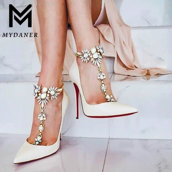MYDANER Fashion Crystal Ankle for Women Bracelet Beach Vacation Sandals Sexy Leg Chain Barefoot Boho Statement Anklet Jewelry