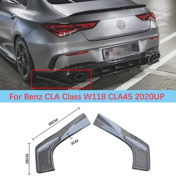 Real Carbon Fiber Side Splitters Galinis buferio difuzorius Spoileris Canard Potector skirtas Mercedes Benz W118 CLA45 2020+