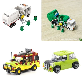 Įvairūs mini automobilių statybiniai blokai Nustatyti modelį Aplinkos sanitarija Transporto priemonių tyrinėtojas Rick Boy gimtadienio kalėdinės dovanos žaislas