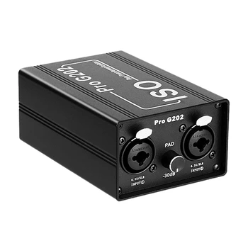 Pro G202 triukšmo slopintuvas Dviejų kanalų 6.5 XLR garso izoliatorius Dabartinis garso triukšmo maišytuvas Mikrofonas Bendras žemės filtras