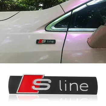 Automobilio šono emblemos lipdukai Lipdukai Sline S5 S6 S7 S8 A4L A3 A5SQ5 SQ7 S3 S4 A6L A7 SQ3 Bagažinės logotipas Ženklelis Auto priedai