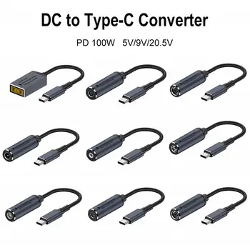 DC į C tipo USB PD 65W greito įkrovimo kabelio keitiklis C tipo PD maitinimo lizdo jungtis, skirta 