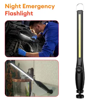 USB įkraunamas COB LED žibintuvėlis Magnetinė darbo lemputė Kablys Nešiojamas žibintas Apžiūra Lemputė Kempingo automobilio remonto lempa