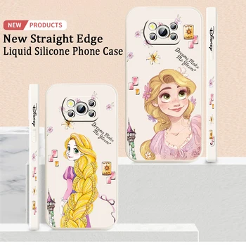 Princess Tangled Rapunzel skystas kairysis lynas, skirtas Xiaomi Mi Poco X5 X4 X3 M6 M5 M5S M4 M3 F5 F4 F3 C55 C40 Pro 5G telefono dėklas