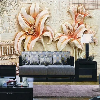 beibehang Pasirinktiniai 3 d seanso reljefo vaizdai tapetų konfigūracija TV kambarys amarilis miegamasis TV sofa freska sieninis popierius