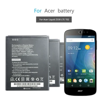BAT-E10 mobiliojo telefono baterija Acer Liquid Z530 LTE T02 Z530S BAT E10 BAT-E10 (1ICP4/58/71) ICP9375870L1 2420mAh + Track