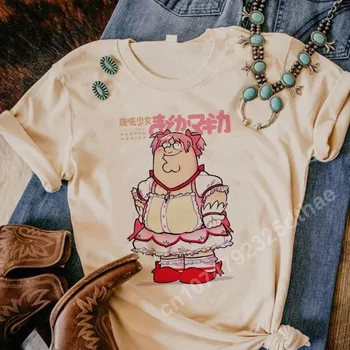 Moteriški marškinėliai Saldūs Puella Magi Madoka Magica Top Girls Streetwear Anime Summer Tshirt Girl Y2k O-neck Harajuku Kawaii drabužiai