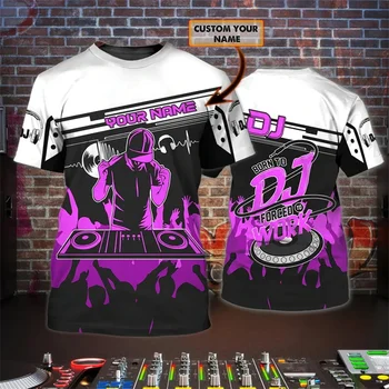 DJ Rock Music marškinėliai Vyrams Laisvalaikis O-kaklas Trišakiai trumpomis rankovėmis Mados Hip Hop Harajuku Oversized marškinėliai Pritaikomi drabužiai