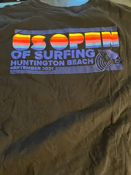 US Open of Surfing 2021 marškinėliai 2xl juodas Huntington Beach Ca ocean beach