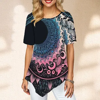 Summer Women's Tee Print Marškinėliai trumpomis rankovėmisGraphicTop marškinėliai XS-8XL